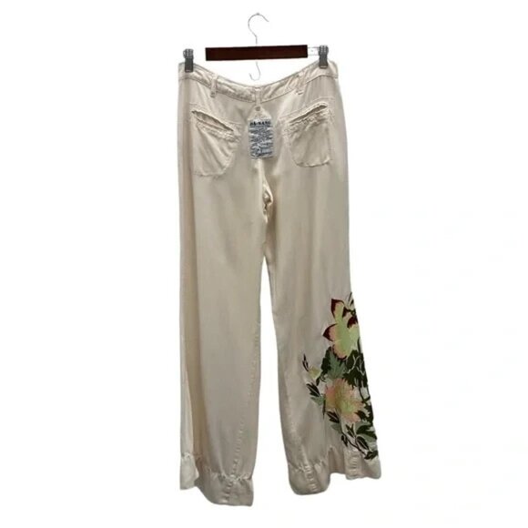 Y2k Rare Vintage Da-Nang Embroidered Silk Pants M - Picture 3 of 6